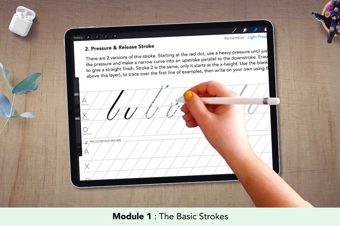 Calligraphy on the iPad with Procreate (Left hand version) - iPad  Calligraphy
