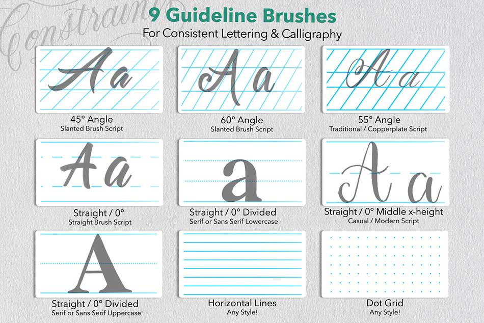 Essentials for Lettering in Procreate - Guideline Brushes