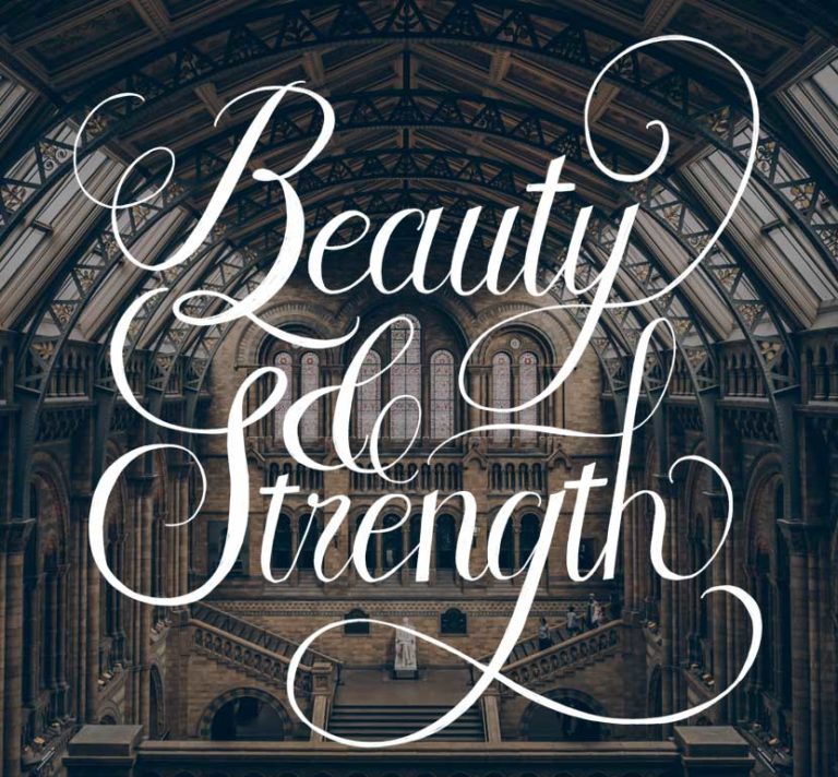 Beauty and Strength iPad Calligraphy