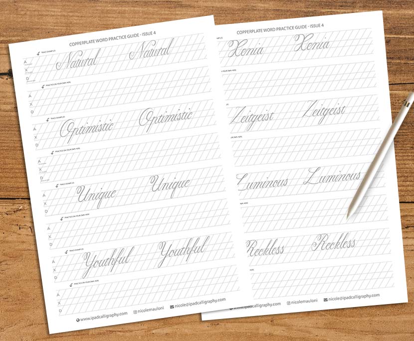 Free Procreate Word Guide for Copperplate