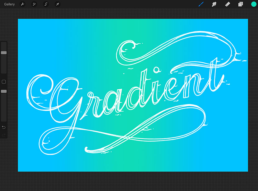 Gradient Lettering Tutorial with Free Procreate Brushes