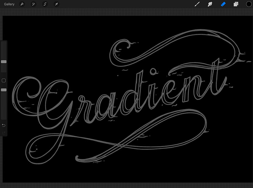 Gradient Lettering Tutorial with Free Procreate Brushes