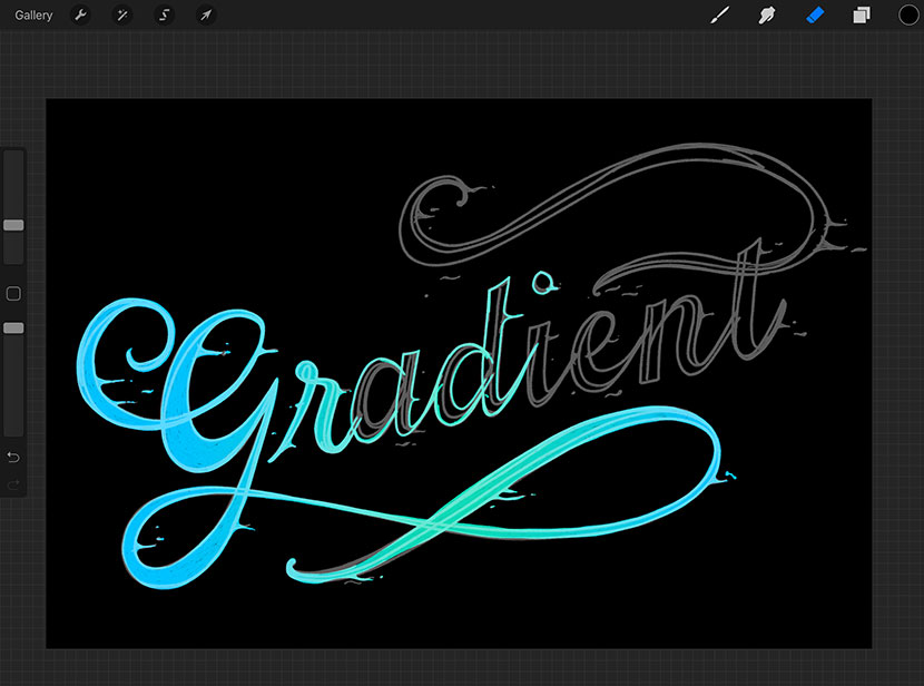 Gradient Lettering Tutorial with Free Procreate Brushes