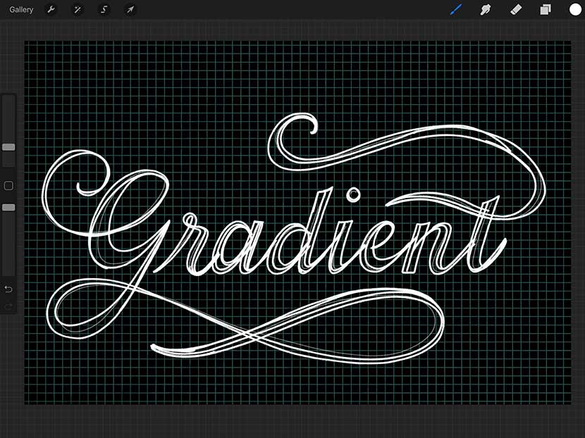 Gradient Lettering Tutorial with Free Procreate Brushes