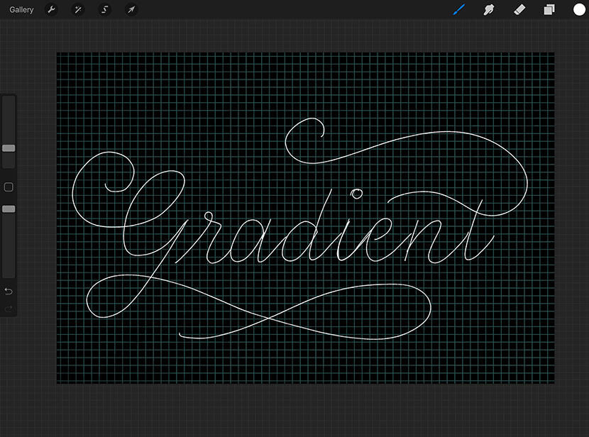 Gradient Lettering Tutorial with Free Procreate Brushes