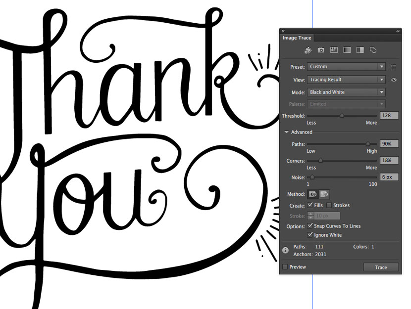 How to Vectorise Procreate Lettering