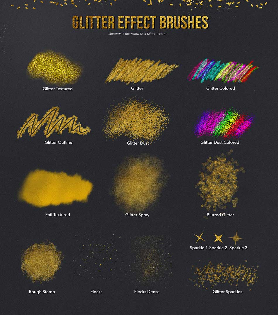 Glitter & Foil Kit for Procreate - Effect Brushes