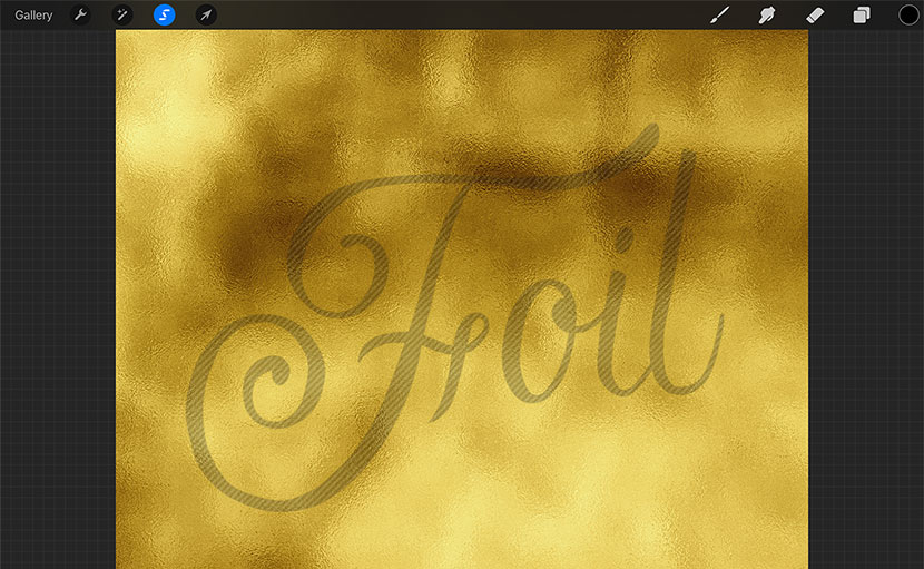 Create Gold Foil Text in Procreate