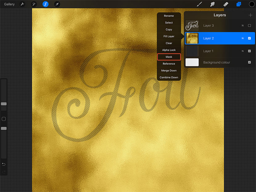 Create Gold Foil Text in Procreate