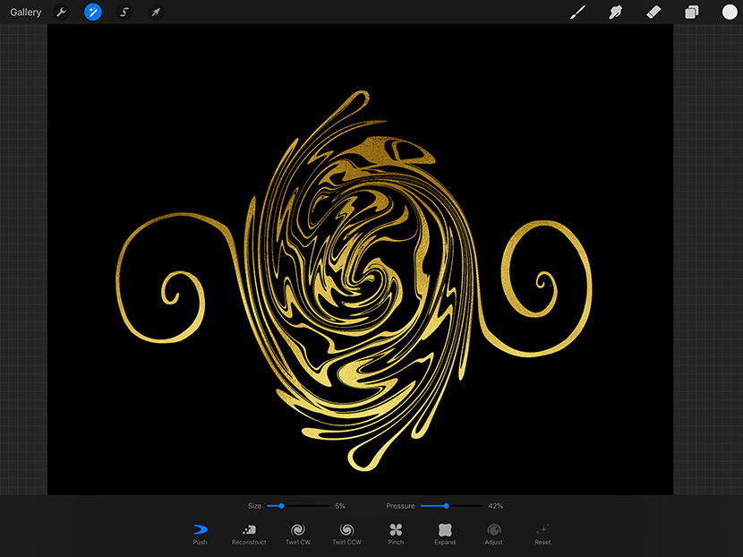 Procreate 4.1 - New Features - Liquify Effect