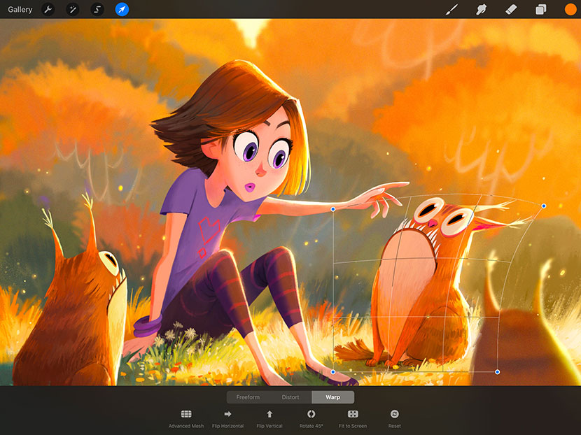 Procreate 4.1 - New Features - Warp Transform