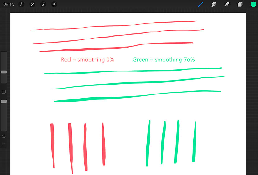 Procreate 4.3 - Brush Pressure Smoothing