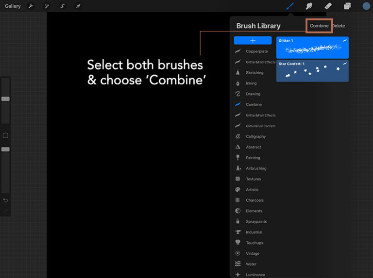How to combine two brushes in Procreate 5 iPad Calligraphy
