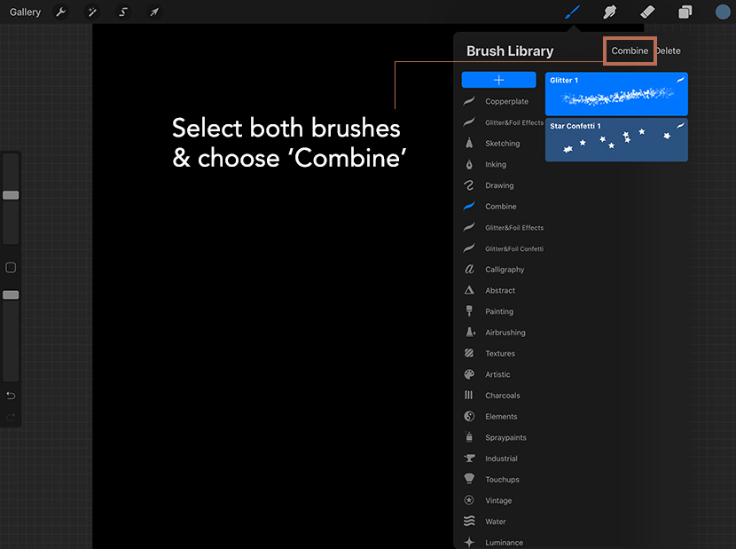 How to combine brushes in Procreate 5