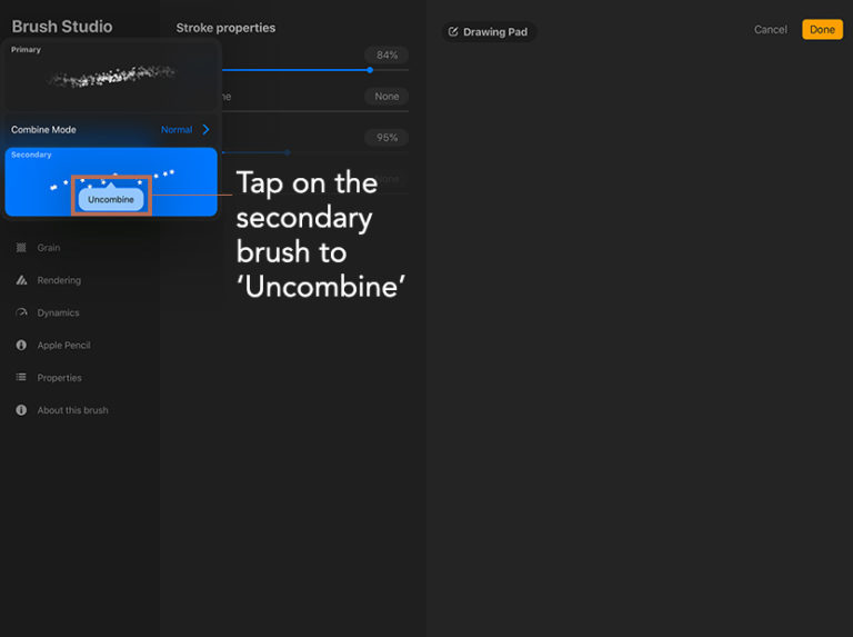 How to combine two brushes in Procreate 5 iPad Calligraphy