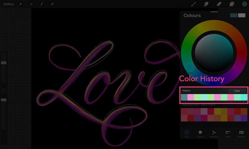 Color History Procreate 5