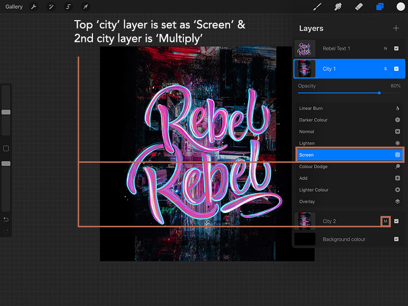 How to use Blending Modes in Procreate - iPad Calligraphy