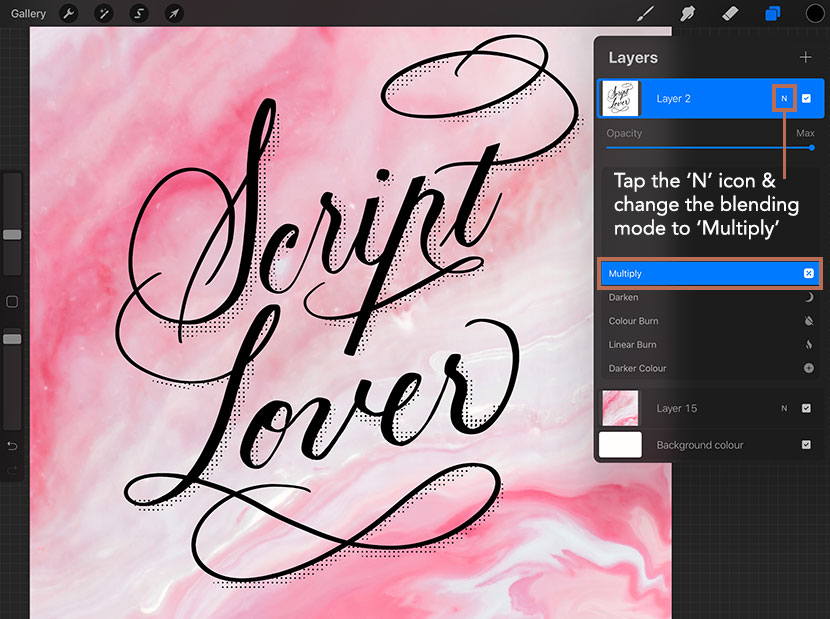 Remove Backgrounds easily with Blending Modes - iPad Calligraphy