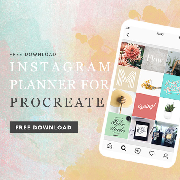 Free Instagram grid planner for Procreate
