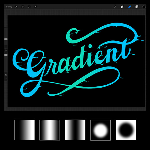 Free gradient brushes for Procreate
