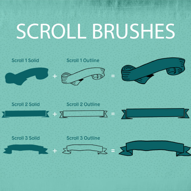 Free stamp scroll brushes