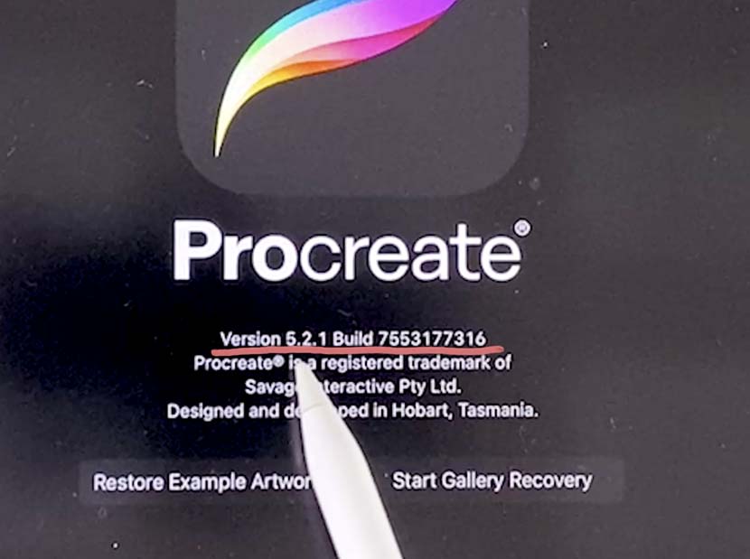 Check Procreate version number