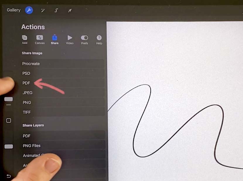 Procreate 5.2 Export PDF