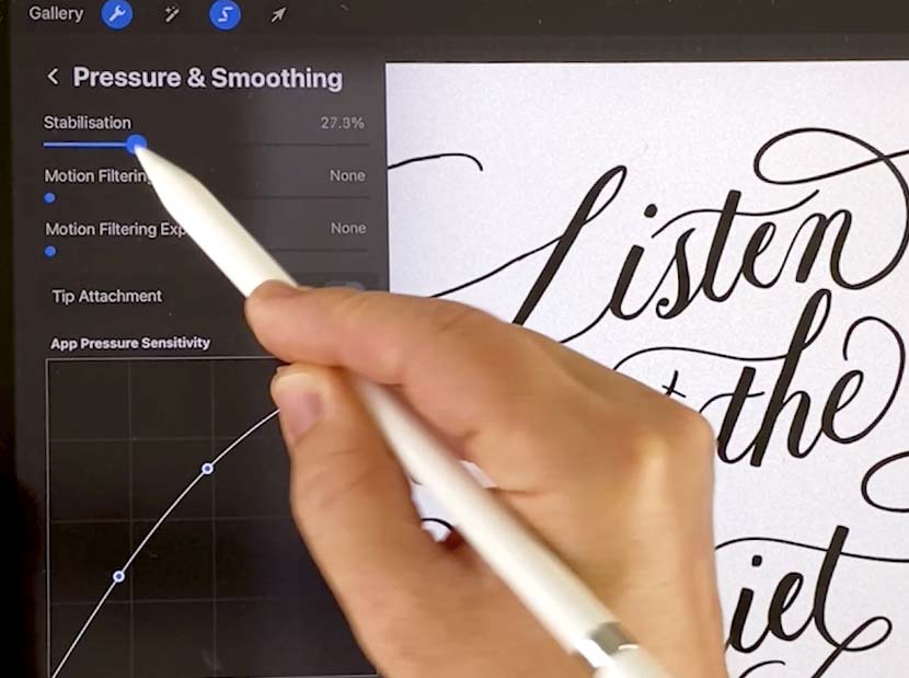 Procreate 5.2 Brush Stabilisation