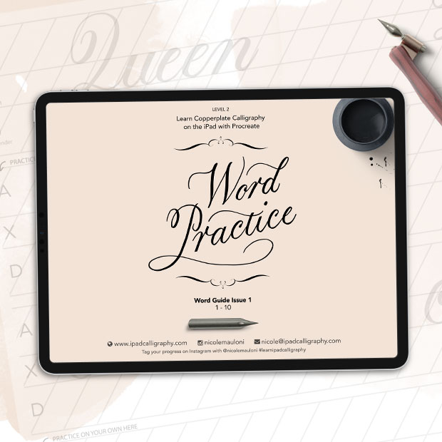 Sample Word Practice Guide for Procreate