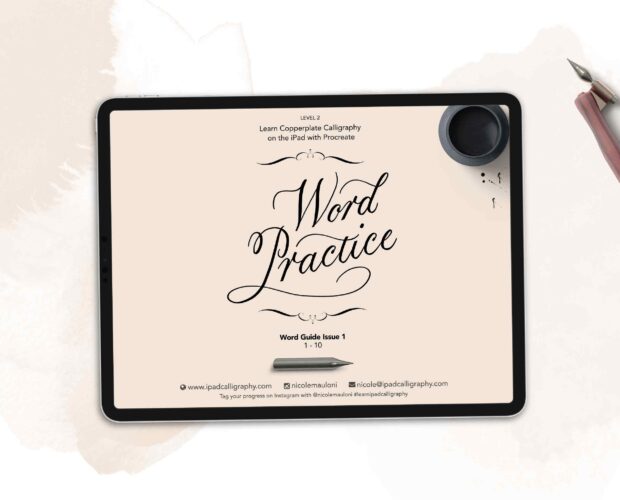 Calligraphy Word Practice Guides for Procreate