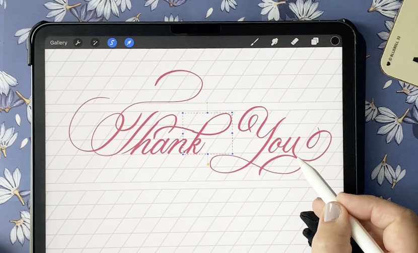 Calligraphy on the iPad with Procreate (Left hand version) - iPad  Calligraphy