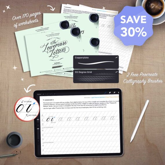 iPad Calligraphy Worksheets - Full Set