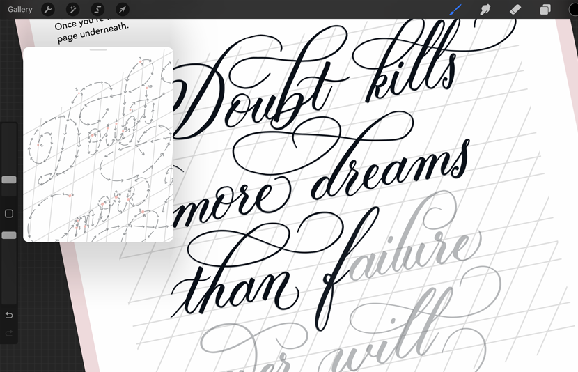 Procreate Reference Window Calligraphy Guide