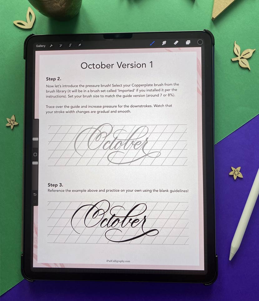 October Flourishing Practice for Procreate