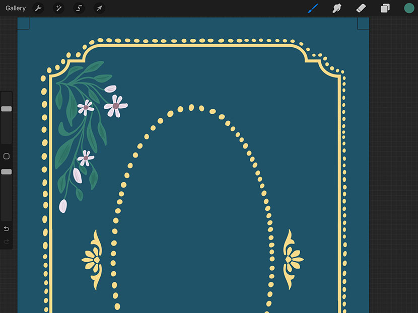 Custom wedding invitation in Procreate - Flowers and Buds