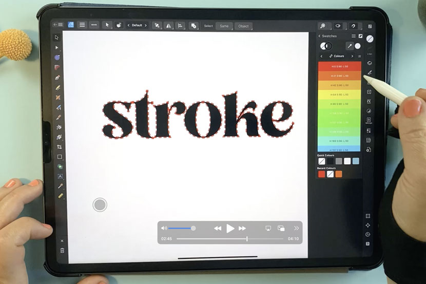 Affinity Designer Strokes for Text and Shapes